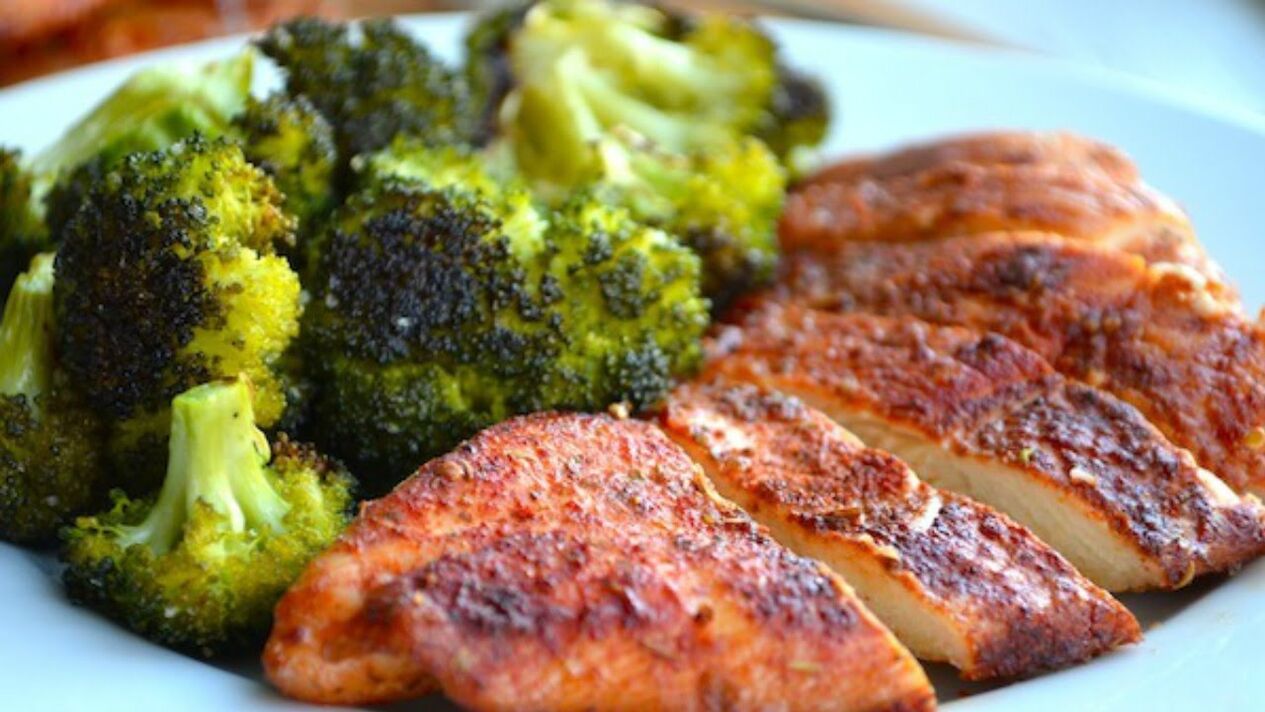 chicken breast with broccoli for a 6-petal diet